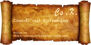 Cserényi Kolombina névjegykártya